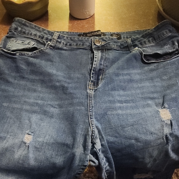 made for addiction Denim - Casual Blue Distressed Boyfriend Jeans